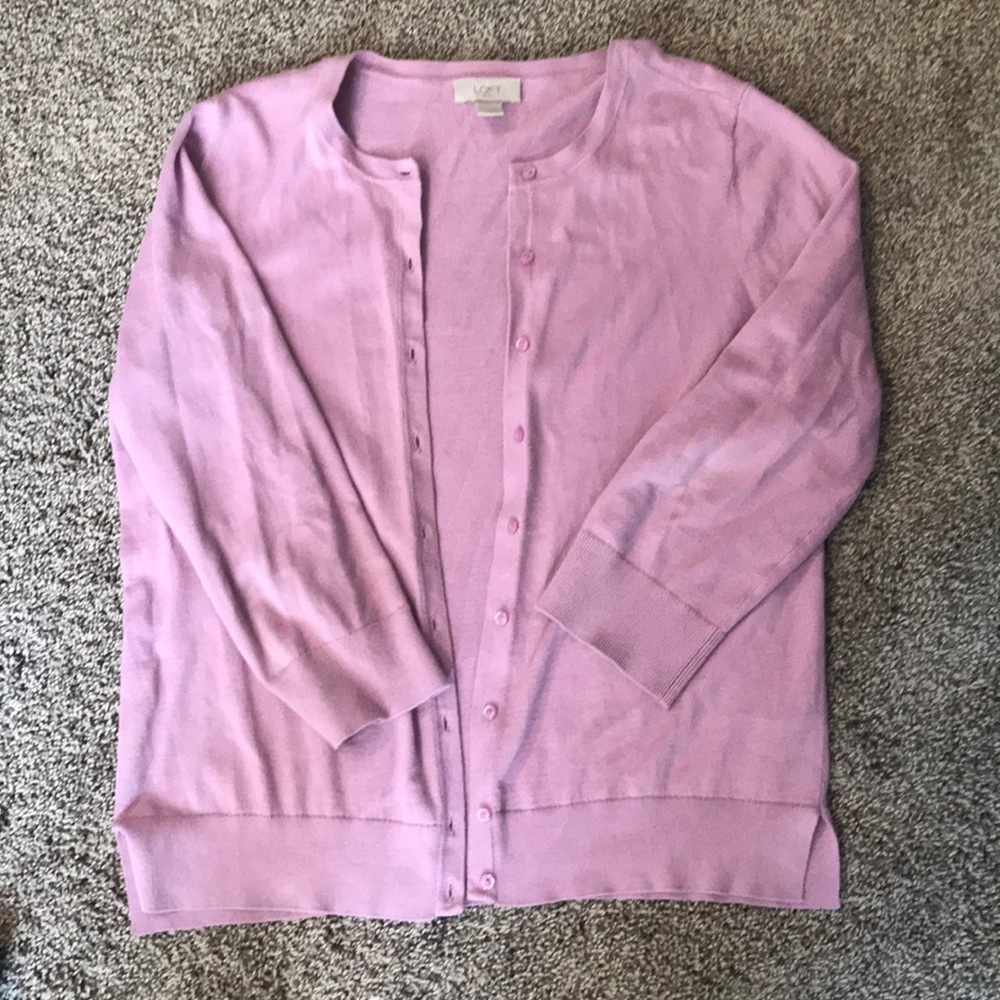Loft lavender 3/4 sleeve sweater cardigan!